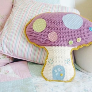 Toadstool / Mushroom Cushion: A Crochet PDF Pattern image 1