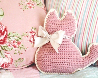 Kitty-Cat Mini Cushion: A Crochet PDF Pattern