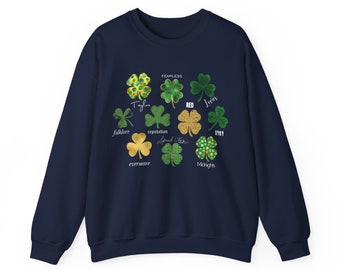 Taylor Swift Shamrock Albums Unisex Heavy Blend™ Crewneck Sweatshirt, Eras Tour, Swiftie, Lucky, White text