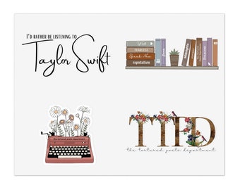 Taylor Swift TTPD Sticker Sheets, The Eras Tour, TS11, Tortured Poets, Holographic, Die Cut, Swiftie, Stanley, Merch