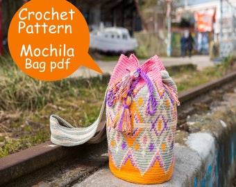 Haakpatroon Mochila tas, Wayuu Mochila haakpatroon, Tapestry haken, Haak tutorial, Haakpatroon Nederlands PDF, Direct downloaden