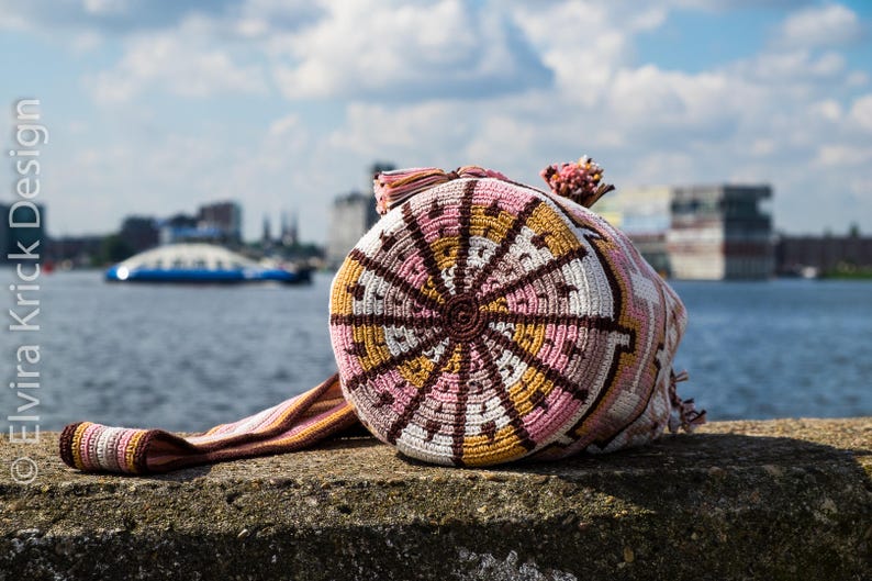 Mochila bag tutorial, Tapestry crochet pattern, Crochet tutorial, for a medium size Mochila bag, Digital PDF, Instant download image 2