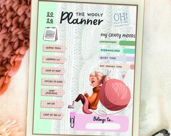 The wooly digital planner, perfect for the crocheter or knitter, keep a wooly journal