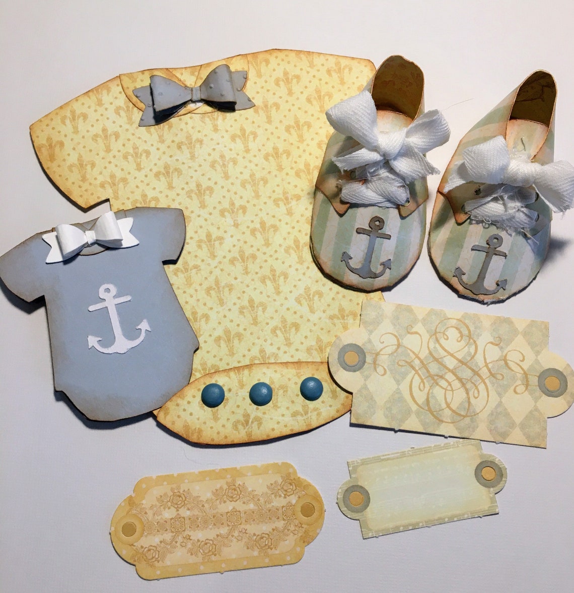 Handmade Baby Boy Scrapbooking Embellishments for mini albums Etsy