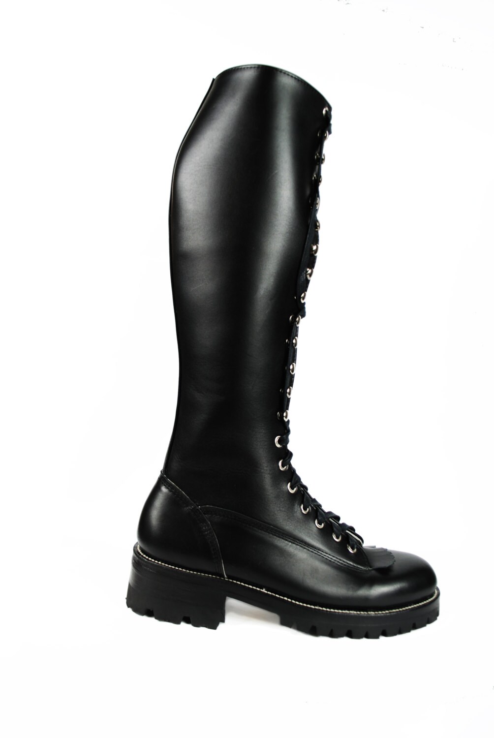 lace to toe logger boots