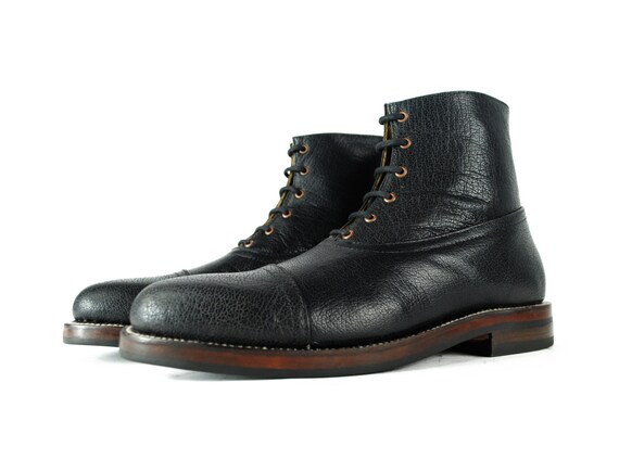 Stiefelalle Pflicht Knöchel Balmoral Größen Schwere Hesse Black Kiesel Leder wPknX80O
