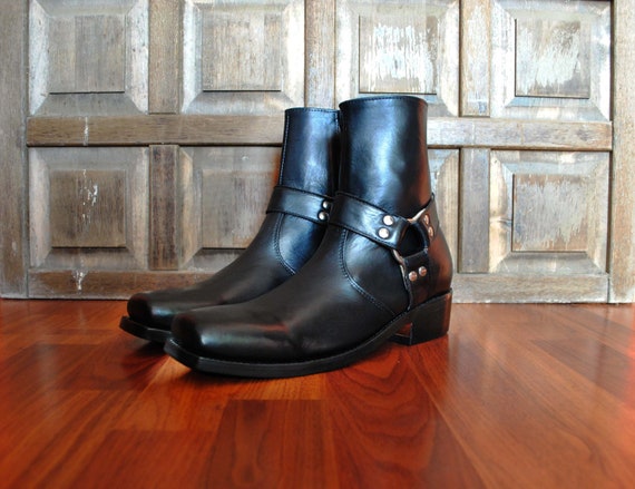 square toe harness boots