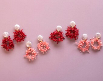 Pearl and Coral Earrings