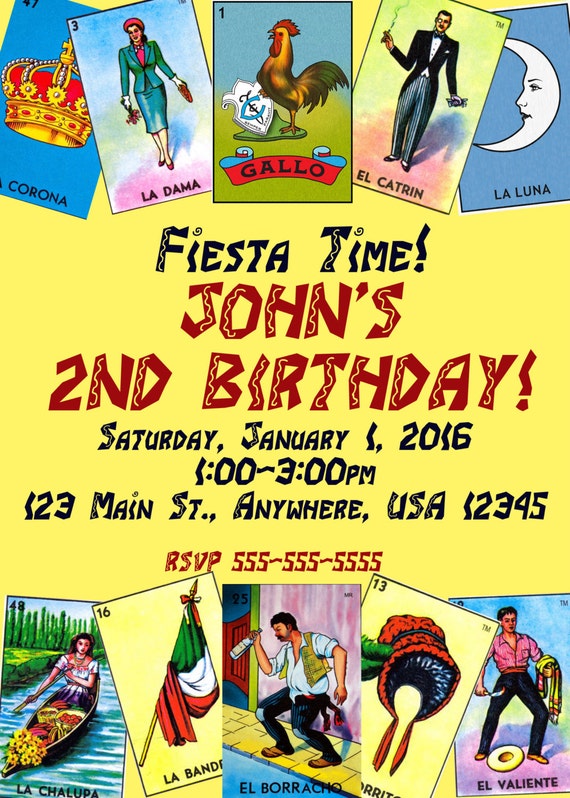loteria invitation etsy