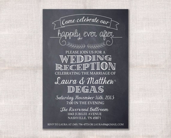 items similar to wedding reception celebration after after party invitation wording