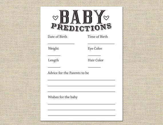 items-similar-to-baby-predictions-card-printable-digital-download