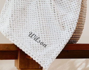 Custom Embroidered Plush Blanket: Monogrammed Throw, Personalized Gift
