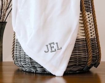 Plush Throw Blanket with Embroidered name or Monogram