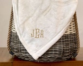 Personalized Plush Throw Blanket with Embroidered Name or Monogram
