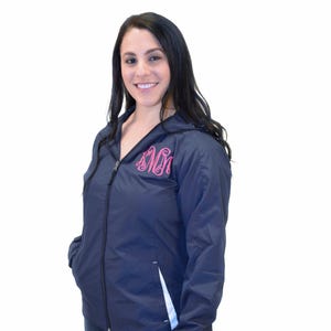 Windbreaker Jacket Personalized with embroidered Name or Monogram / Lightweight Hooded Jacket