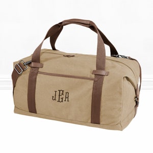 Personalized Canvas Duffel Bag, Men's Duffle Bag, Groomsmen Gift, Overnight Bag, Weekender Bag image 1