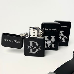 Custom Flip Top Lighter Personalized with Engraving / Matte Black Pocket Lighter / QTY Break Discounts
