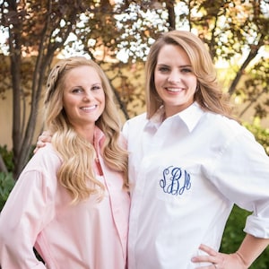 Women's monogrammed button down shirts sales