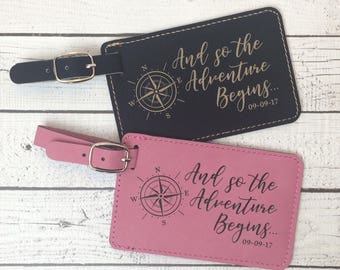 Custom Luggage Tag Personalized, Laser Engraved Travel Accessory Gift, Personalized Luggage ID, Custom Travel Gift for Couple