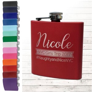Personalized Flask, Laser Engraved 6oz Stainless Steel Flask, Quantity Breaks, Bridesmaid Proposal, Bachelorette Gifts, Custom Flask for Her