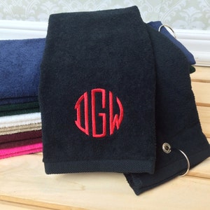 Personalized Tri-Fold Golf Towel with Embroidered Monogram / Custom Grommeted Golf Towel