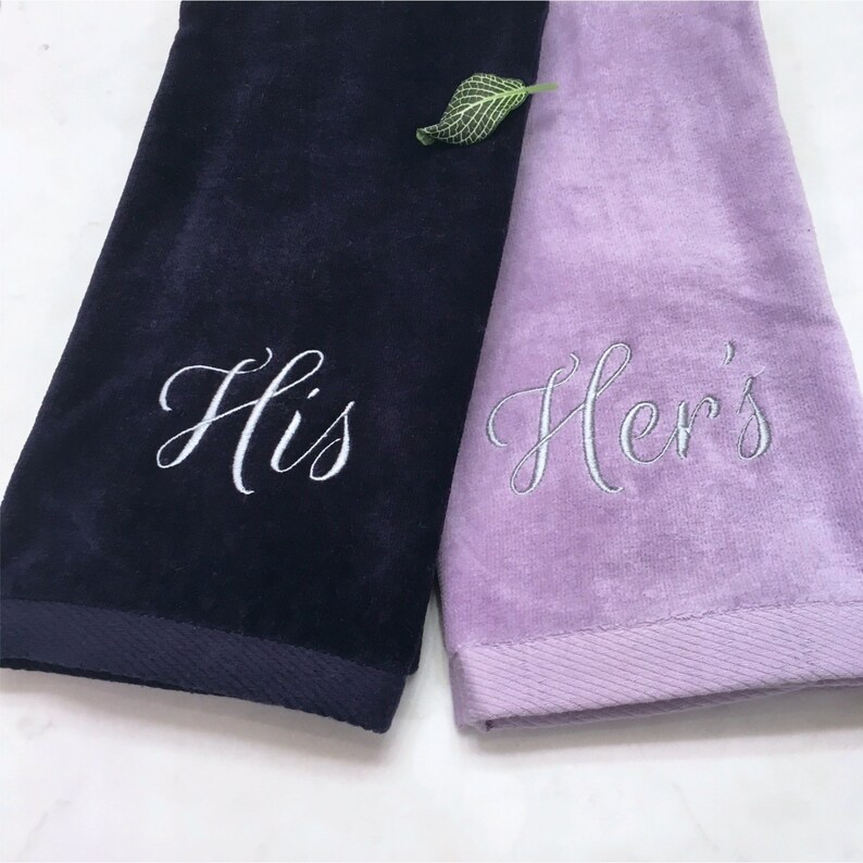 SET of 2 Couples Hand Towels Embroidered / Custom His and Hers Etsy