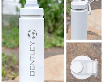 Chug Spout Water Bottle Personalized / Custom Insulated Stainless Steel Sport Bottle with Carry Handle