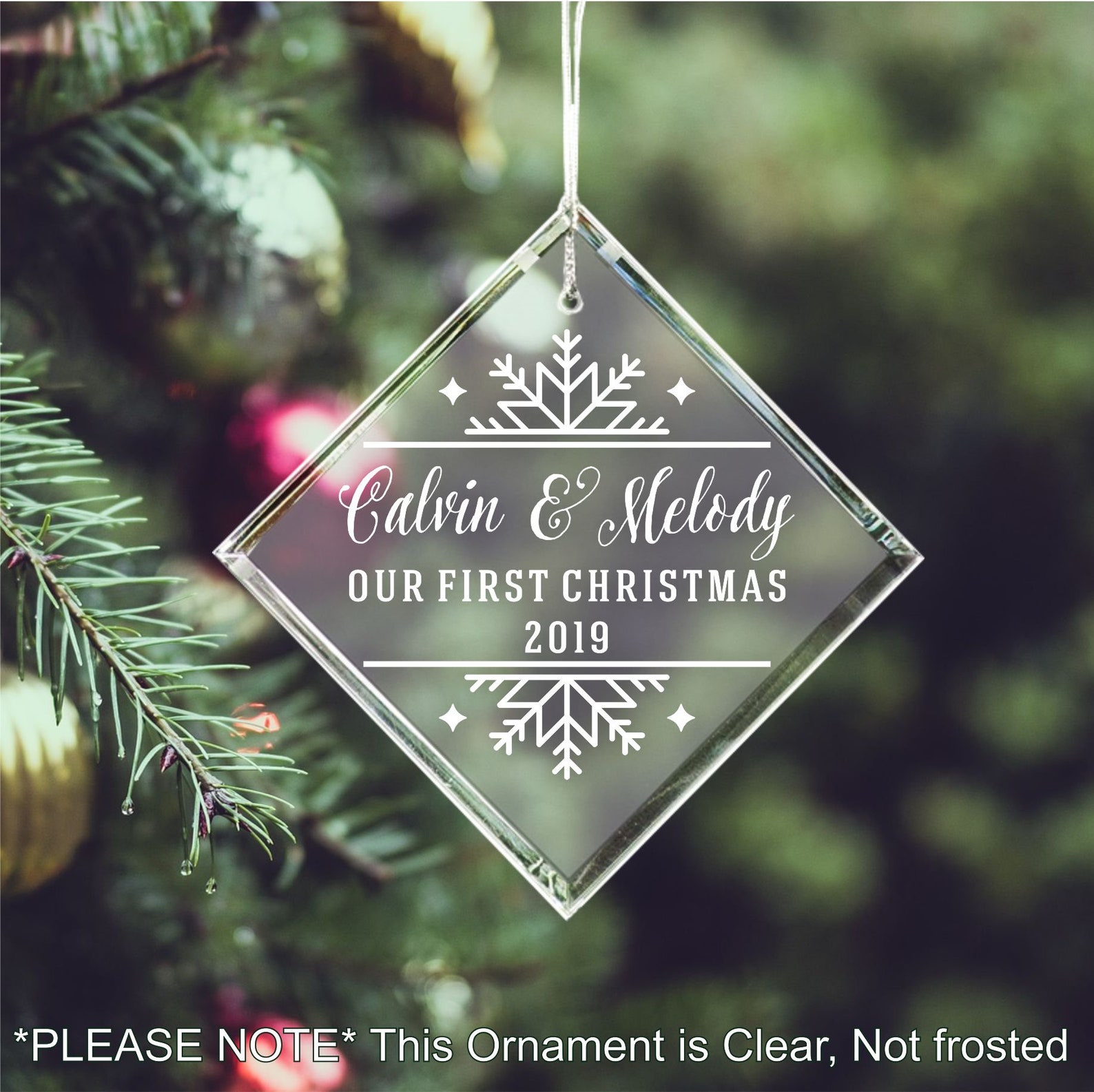 Personalized Engraved Glass Christmas Ornament Our First Etsy