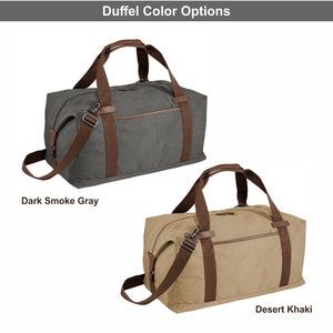 Personalized Canvas Duffel Bag, Groomsmen Duffle Bag, Men's Overnight Bag, Weekender Bag for men image 3