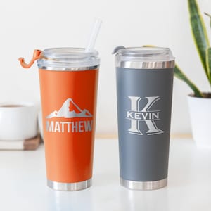 24oz Insulated Stainless Steel Tumbler Travel Mug Personalized with Engraved Name