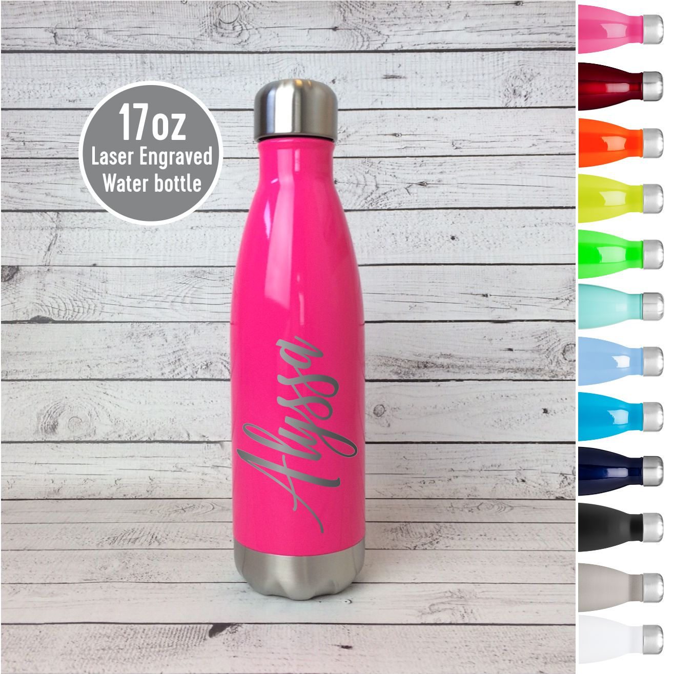 Engraved Stainless Steel Water Bottle Personalized Water Etsy