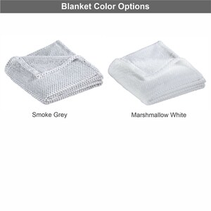 May include: Two folded blankets, one in smoke grey and one in marshmallow white.  Blanket Color Options.