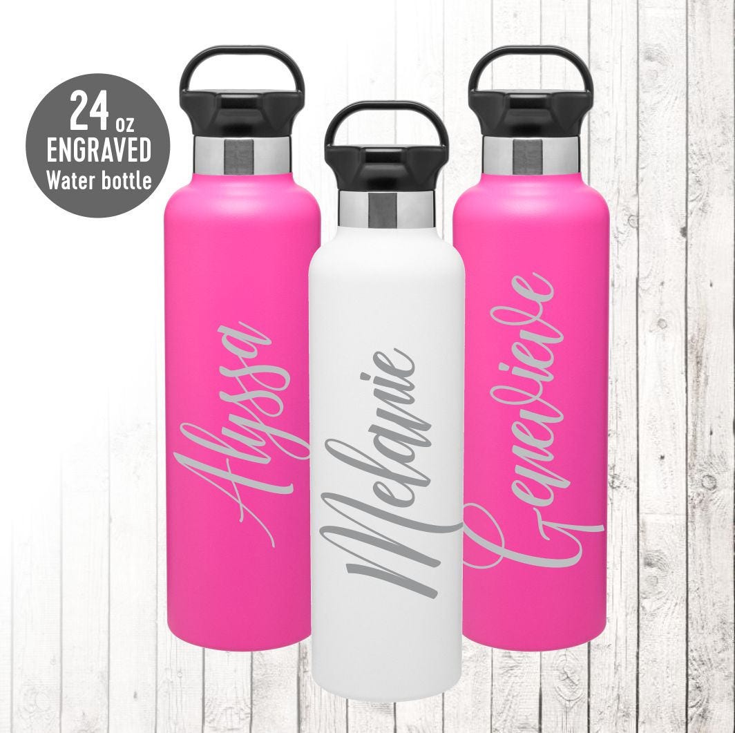 Laser Engraved Stainless Steel Water Bottle Personalized Etsy