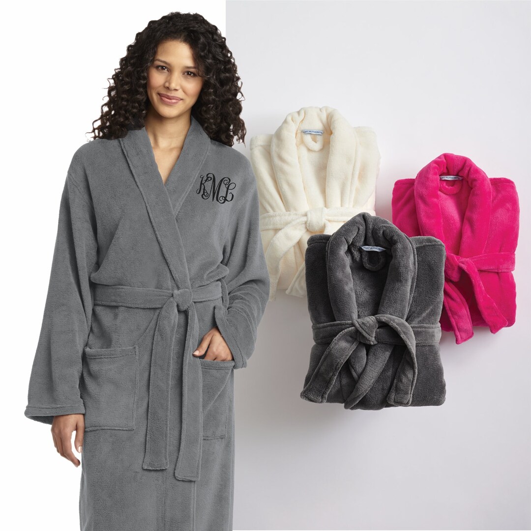 Personalized Plush Robe Set, Embroidered His and Hers Fleece Bathrobes ...