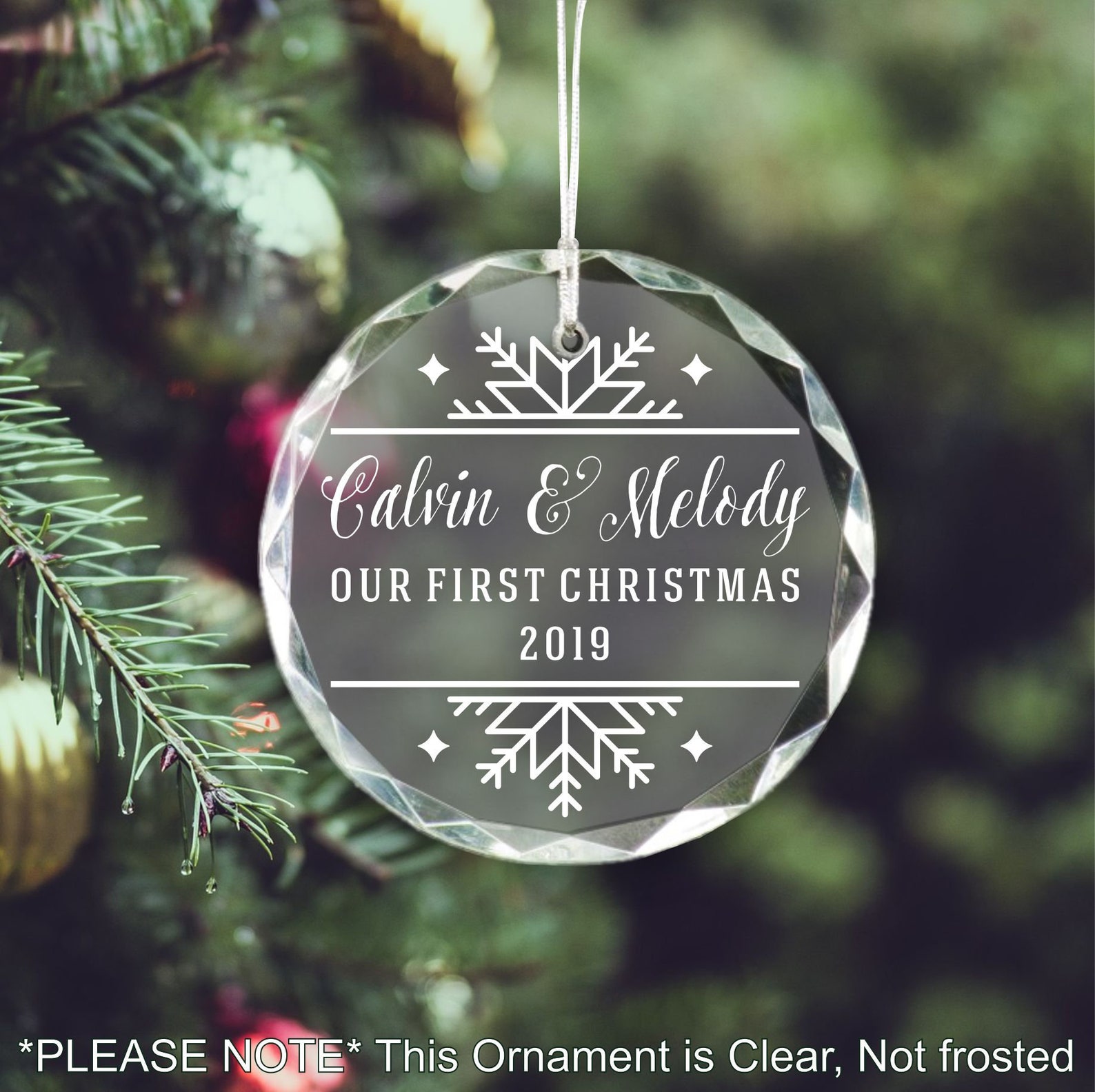 Personalized Engraved Glass Christmas Ornament Our First Etsy