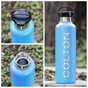 Personalized Stainless Steel Water Bottle Engraved with Name / Custom 24oz Insulated Water Bottle