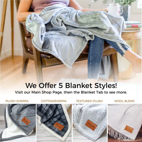 CUSTOM Textured Plush Throw Blanket With Engraved Logo on Patch Quantity Breaks Etsy