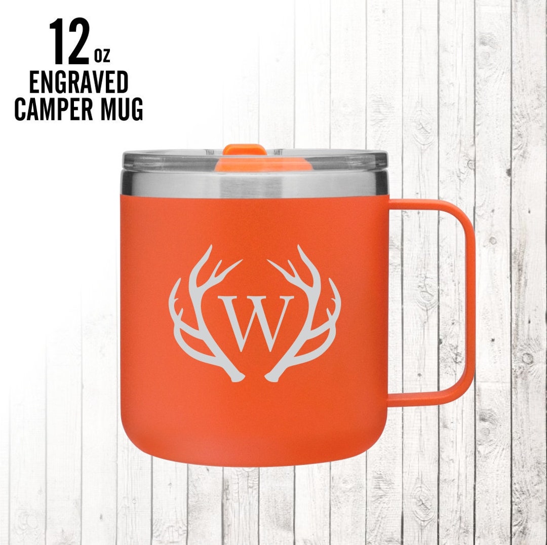 Personalized Stainless Steel Travel Mug With Handle and Lid / Custom