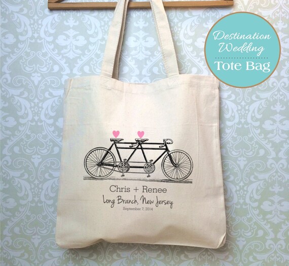 Destination Wedding Welcome Bag Design Tandem Bicycle Custom Etsy