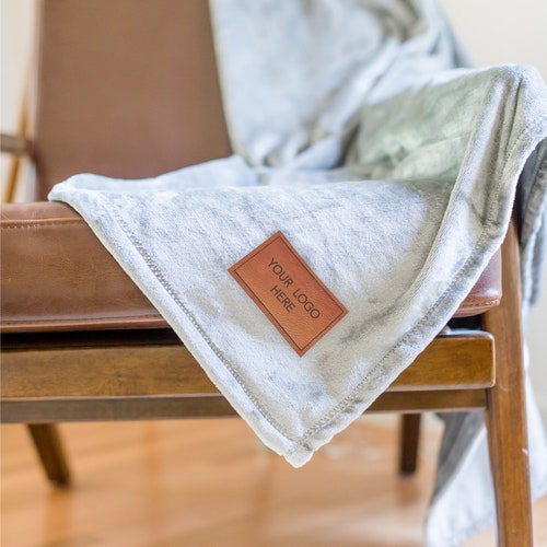 CUSTOM Textured Plush Throw Blanket With Engraved Logo on Etsy