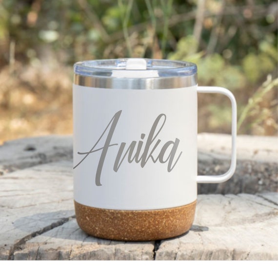 Personalized Stainless Steel Travel Mug With Handle and Lid / Etsy