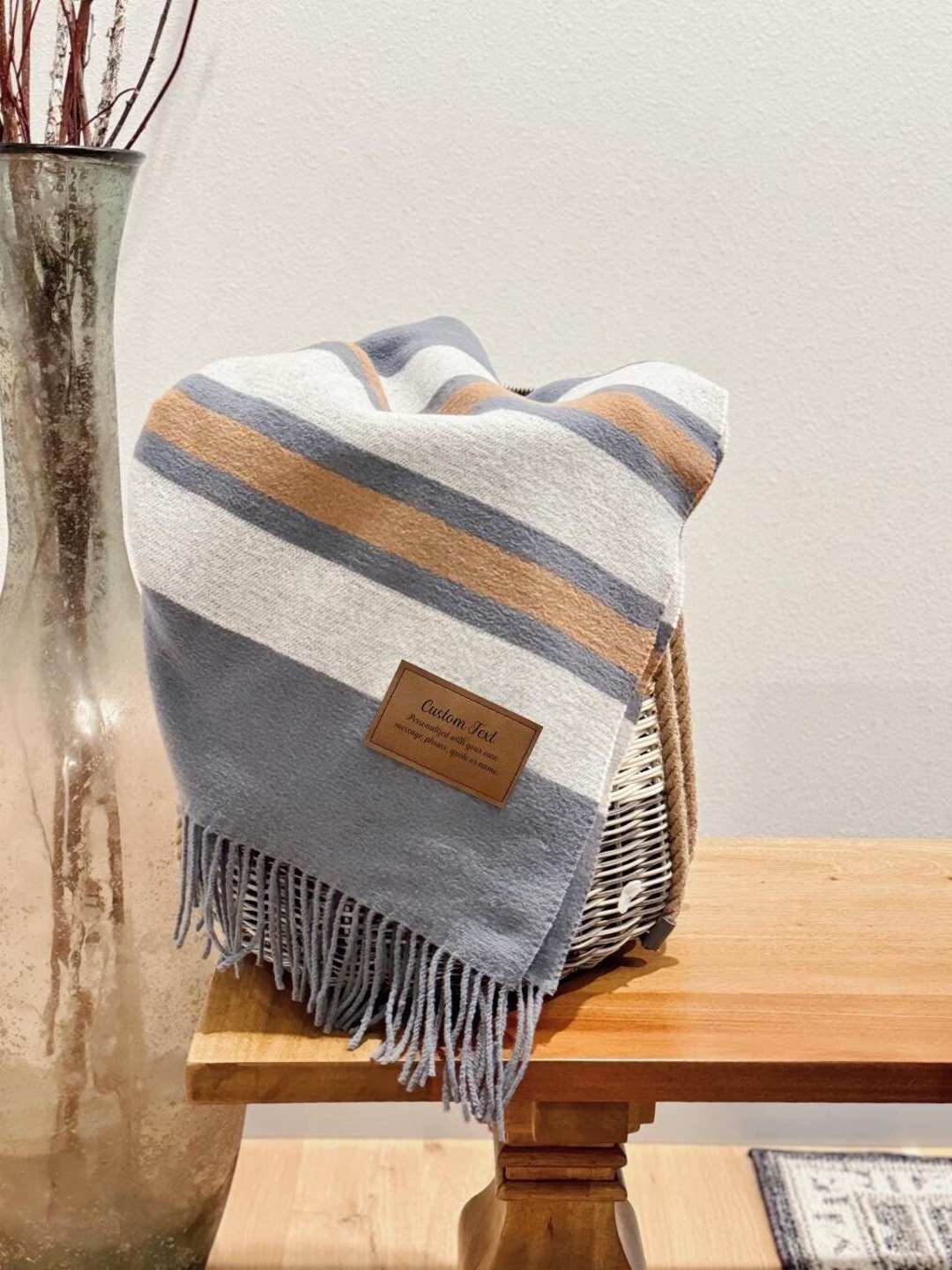 Brooks Brothers Heritage Blanket Personalized / Wool Blend Throw