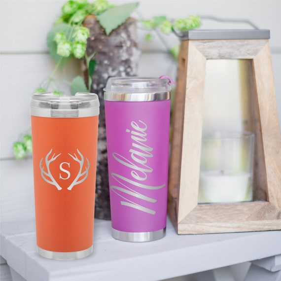 Leak Proof Insulated Stainless Steel Tumbler Engraved / 16oz Travel Mug  Coffee Tumbler With Flip Top Lid Personalized 