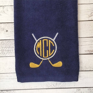 Custom Golf Towel with Embroidered Monogram, Personalized Golf Towel for Men, Golf Gifts for Men, Monogrammed Golf Towel for Women