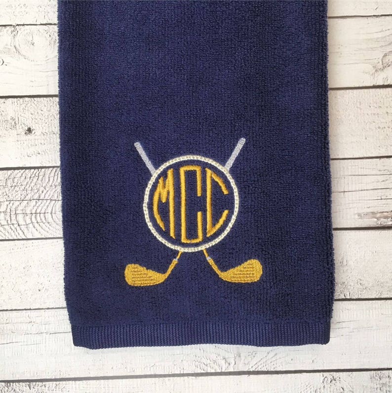 Custom Golf Towel with Embroidered Monogram, Personalized Golf Towel for Men, Golf Gifts for Men, Monogrammed Golf Towel for Women image 1