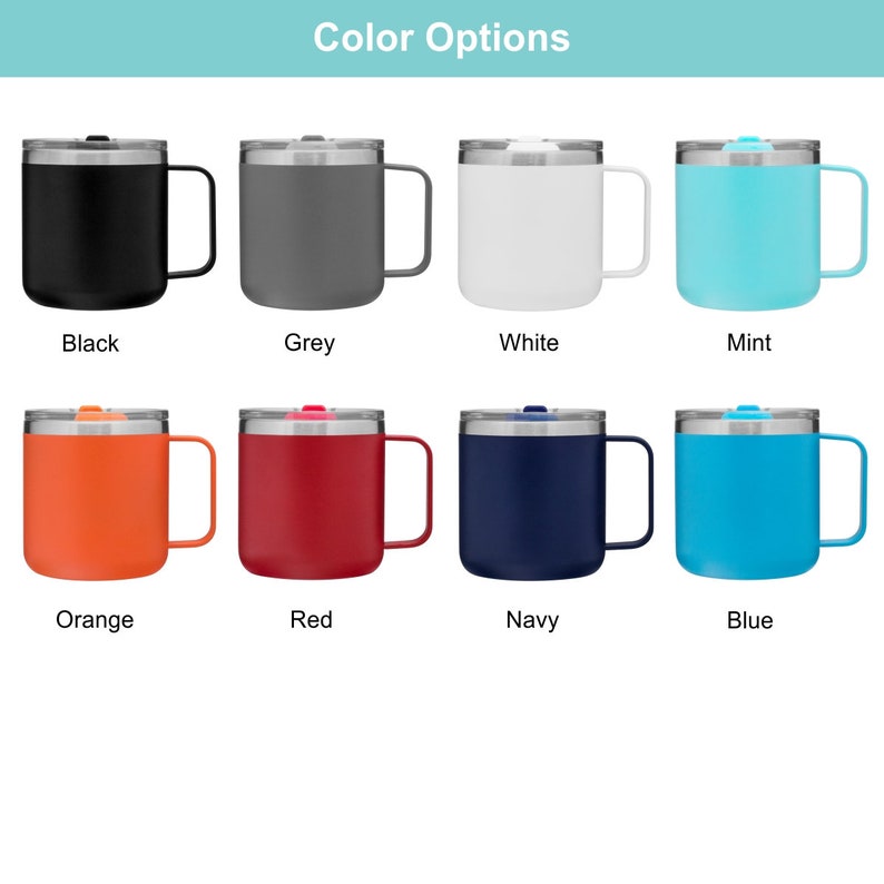 Personalized Stainless Steel Travel Mug With Handle and Lid / Etsy