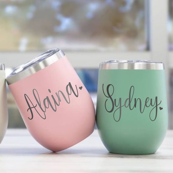 Personalized Wine Tumbler: Engraved Stainless-Steel Cup Tumbler