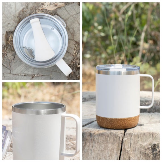 Snowflake Travel Mug With Handle and Lid / 12 Oz Insulated Stainless Steel  Tumbler Cup With Cork Base - Etsy