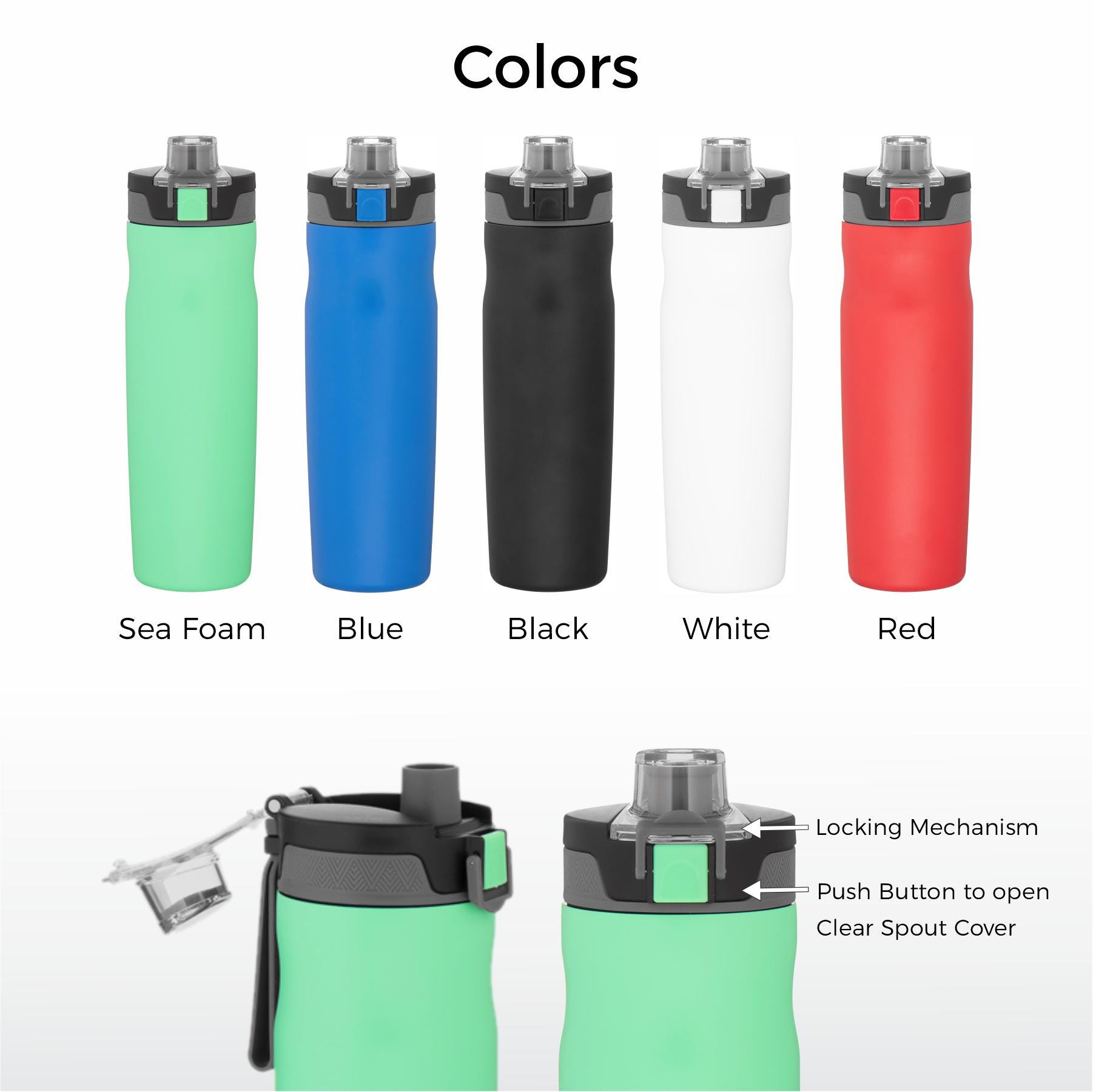 20oz Insulated Water Bottle Personalized With Name / Flip Top Water ...