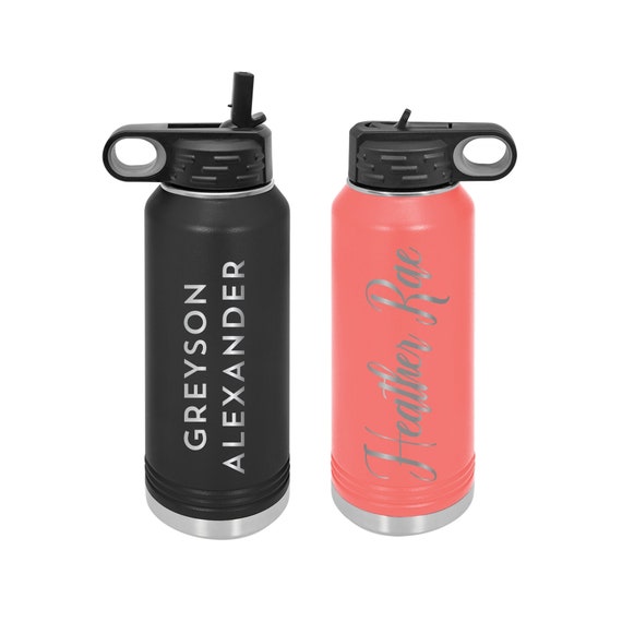 Botellas de agua personalizadas para mujeres y hombres, botellas de agua  deportivas de acero inoxidable con aislamiento personalizado con nombre y